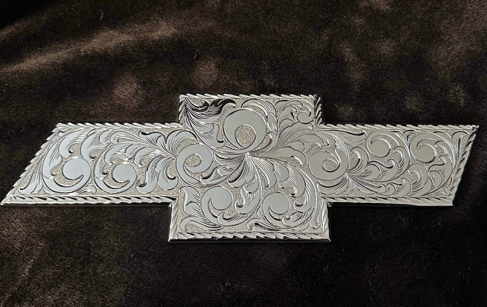 Hand Engraved Chrome Plated TAILGATE Chevy Emblem (2007-2018)